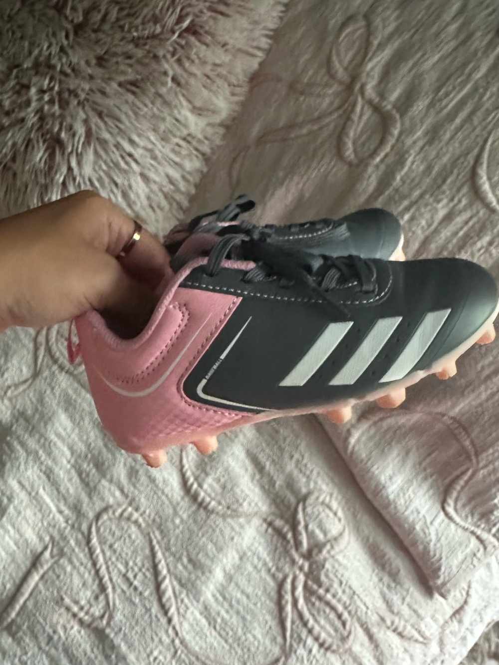 adidas Kids Soccer Cleats - Pink and Black